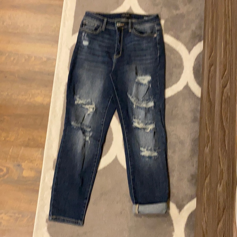 Judy Blue Distressed Boyfriend Fit Size 5 Jeans